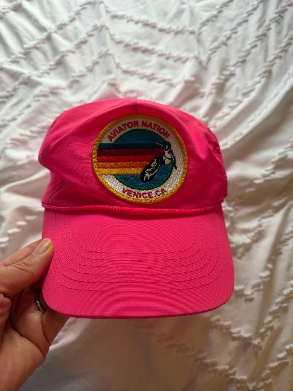 Aviator Nation Women’s Neon Pink Patch Baseball Cap